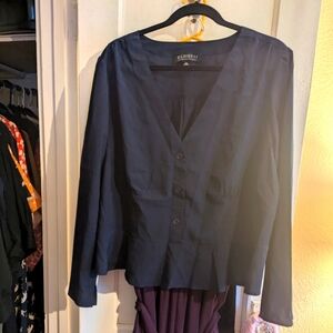 Eloquii Navy Blue Peplum Top Plus 20 NWT